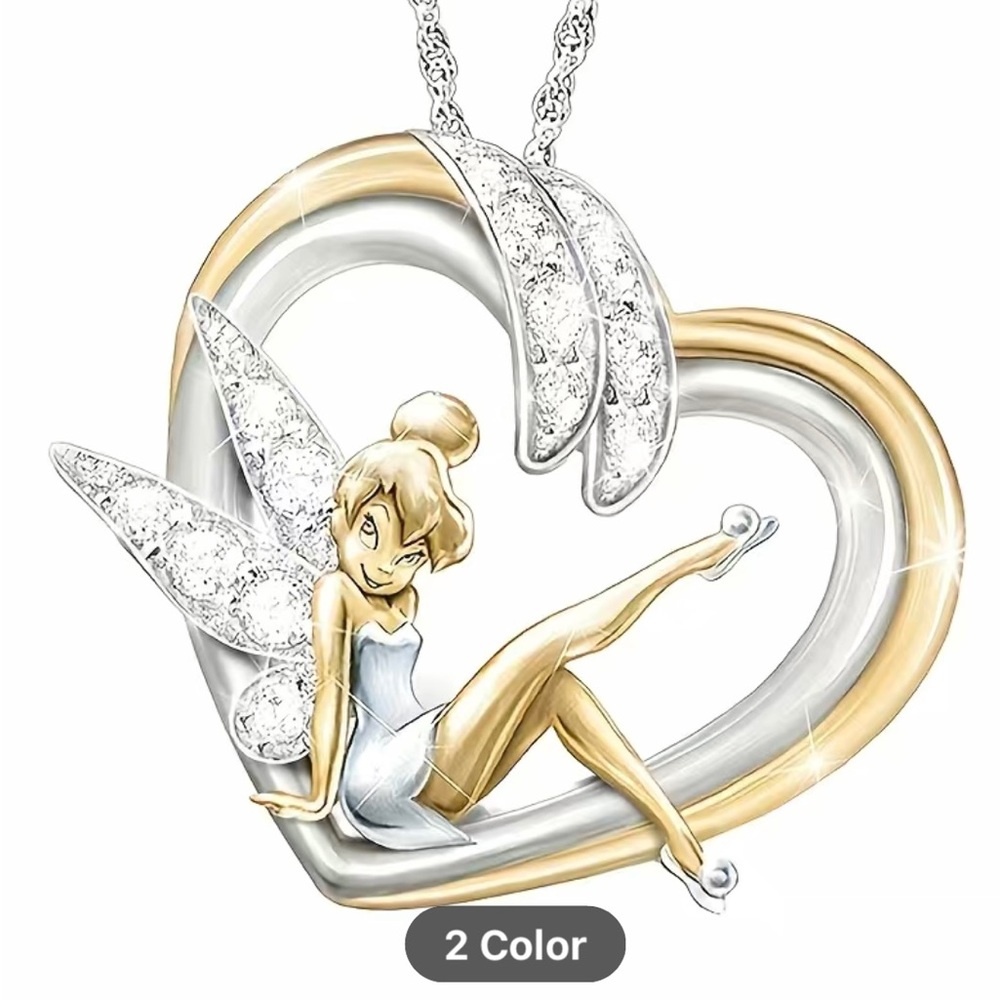 Samarth Creations 925 Sterling Silver Round Cut Simulated Diamond Tinkerbell